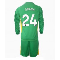 Fotballdrakt Barn Manchester United Andre Onana #24 Keeper Tredjedraktsett 2024-25 Langermet (+ Korte bukser)